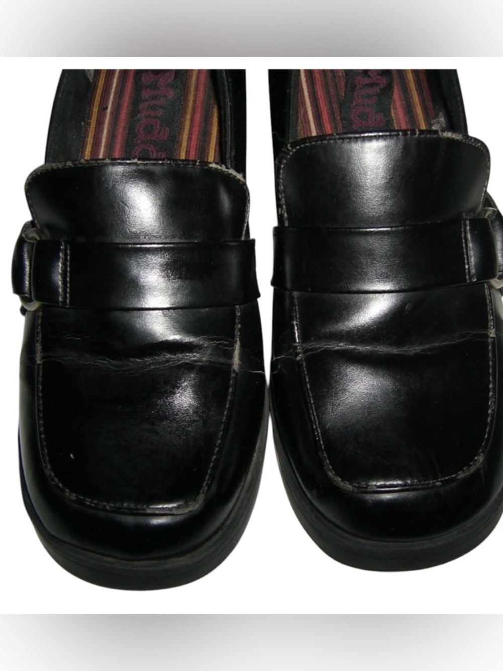 Mudd Loafers Vintage 90's Black Chunky Dark Academia Coquette Kawaii y2k Bratz 8 - Picture 12 of 16